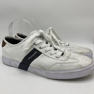 Tommy Hilfiger Pandora Sneakers White Blue Canvas Lace-Up Shoes - Size 11